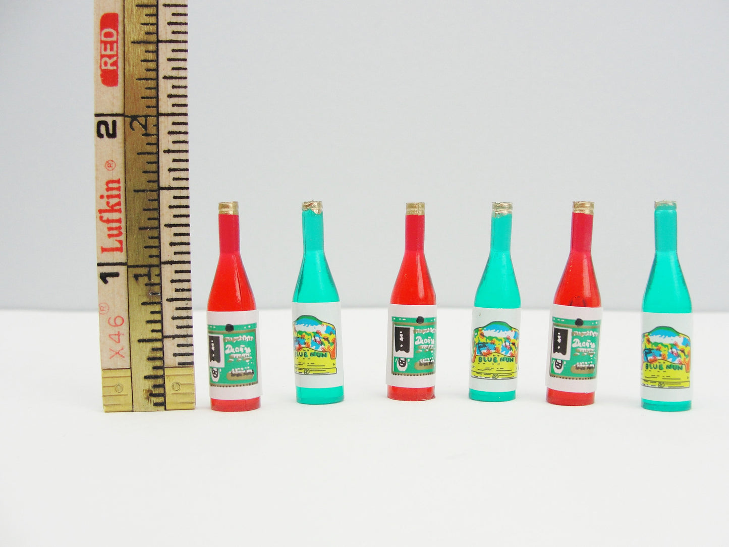 Dollhouse miniature wine bottles set of 6 - Miniatures - Craft Supply House