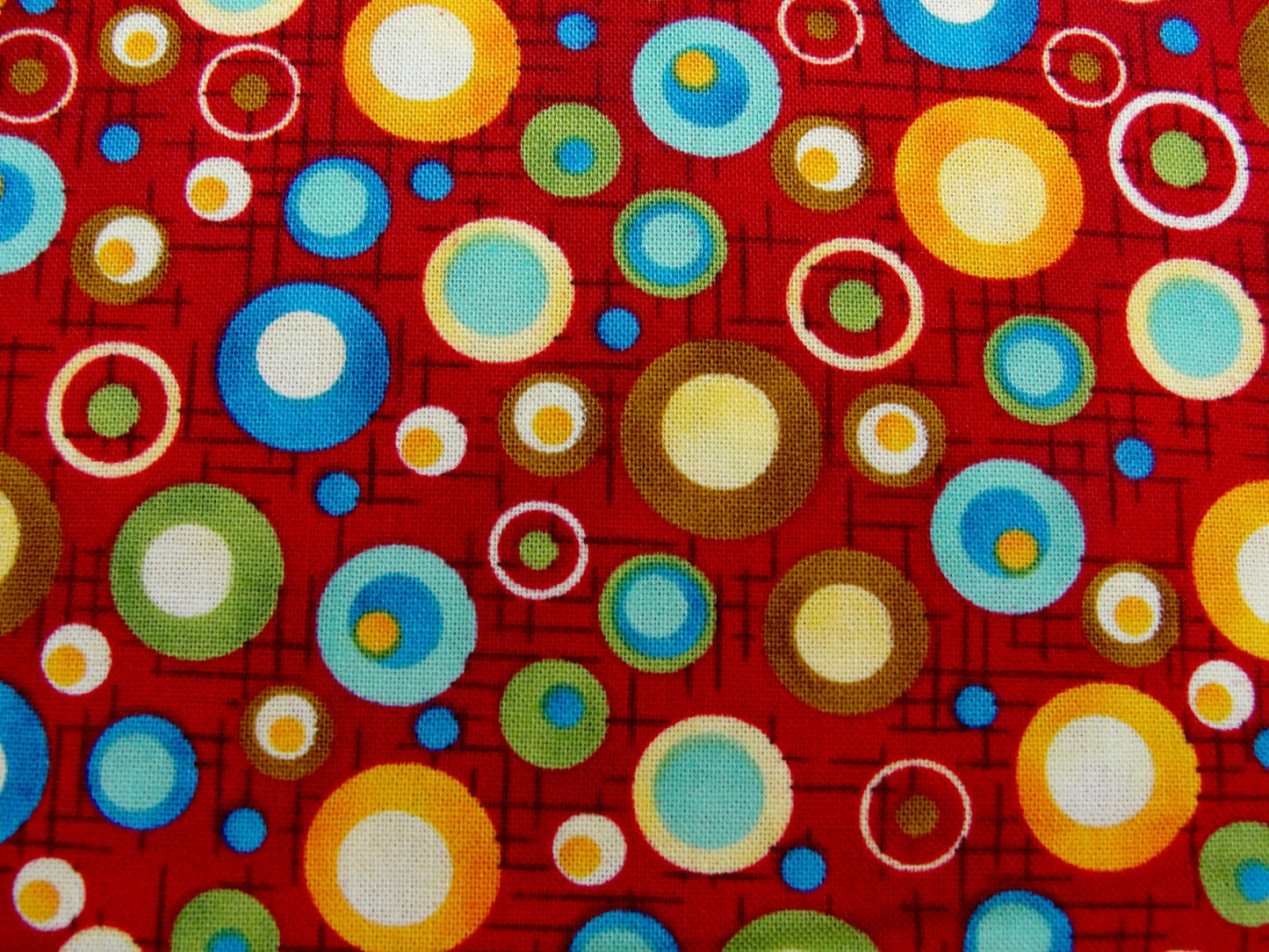 Doodle Days Calendar dots on rust fabric by Henry Glass yardage - Fabric - Craft Supply House