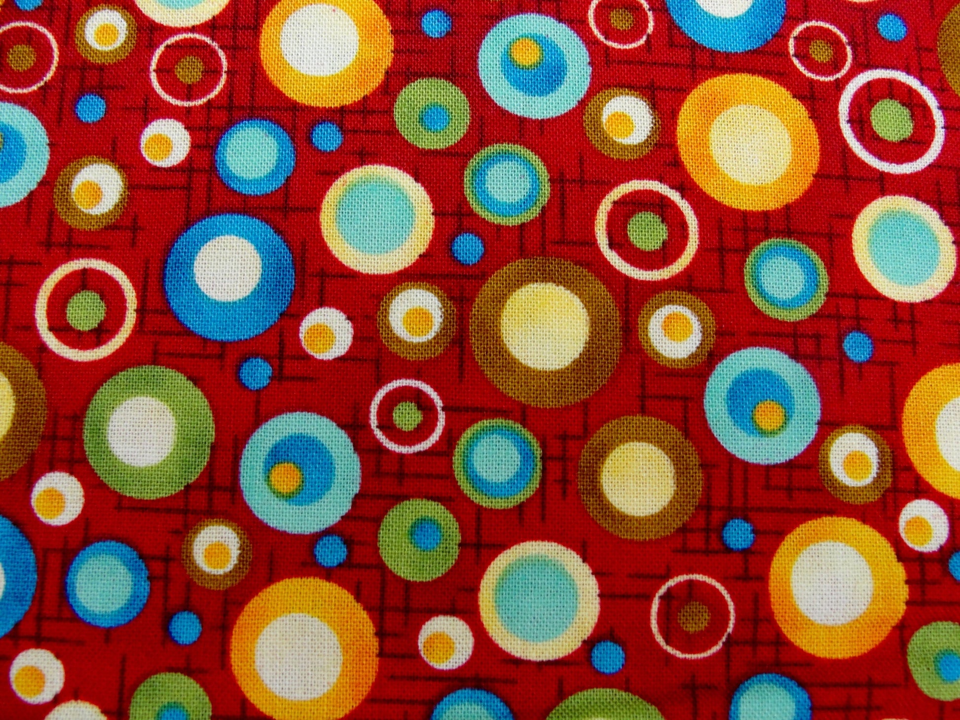 Doodle Days Calendar dots on rust fabric by Henry Glass yardage - Fabric - Craft Supply House
