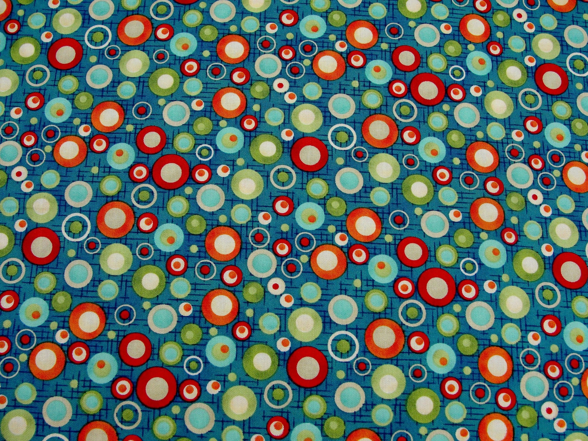 Doodle Days Calendar dots on turquoise fabric by Henry Glass yardage - Fabric - Craft Supply House