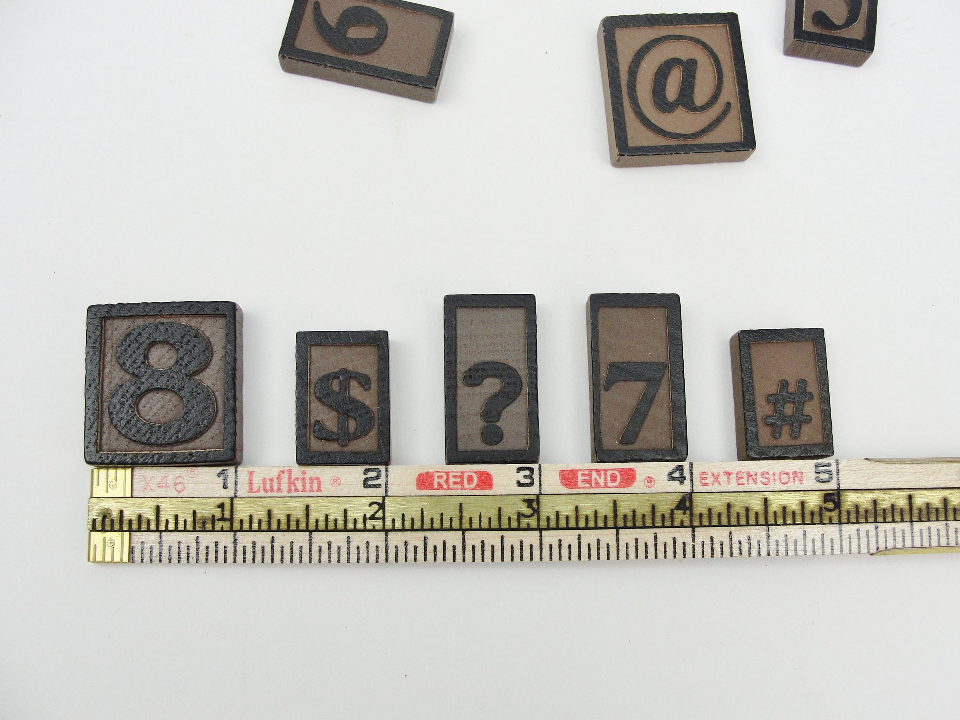 Wooden letterpress number and symbol tiles - Mixed Media Art Supplies - Craft Supply House