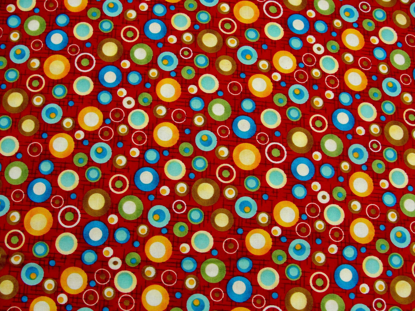 Doodle Days Calendar dots on rust fabric by Henry Glass yardage - Fabric - Craft Supply House