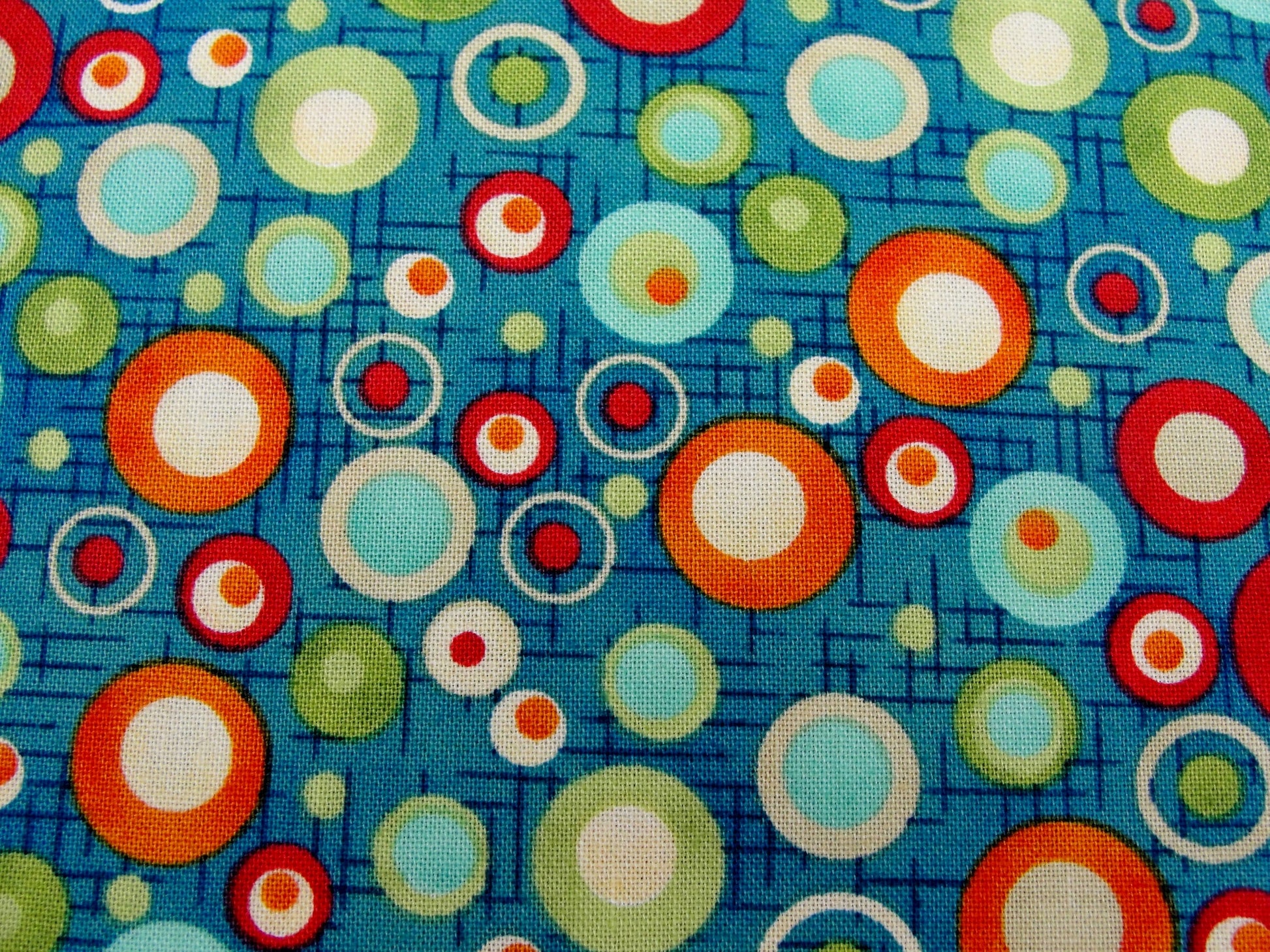 Doodle Days Calendar dots on turquoise fabric by Henry Glass yardage - Fabric - Craft Supply House