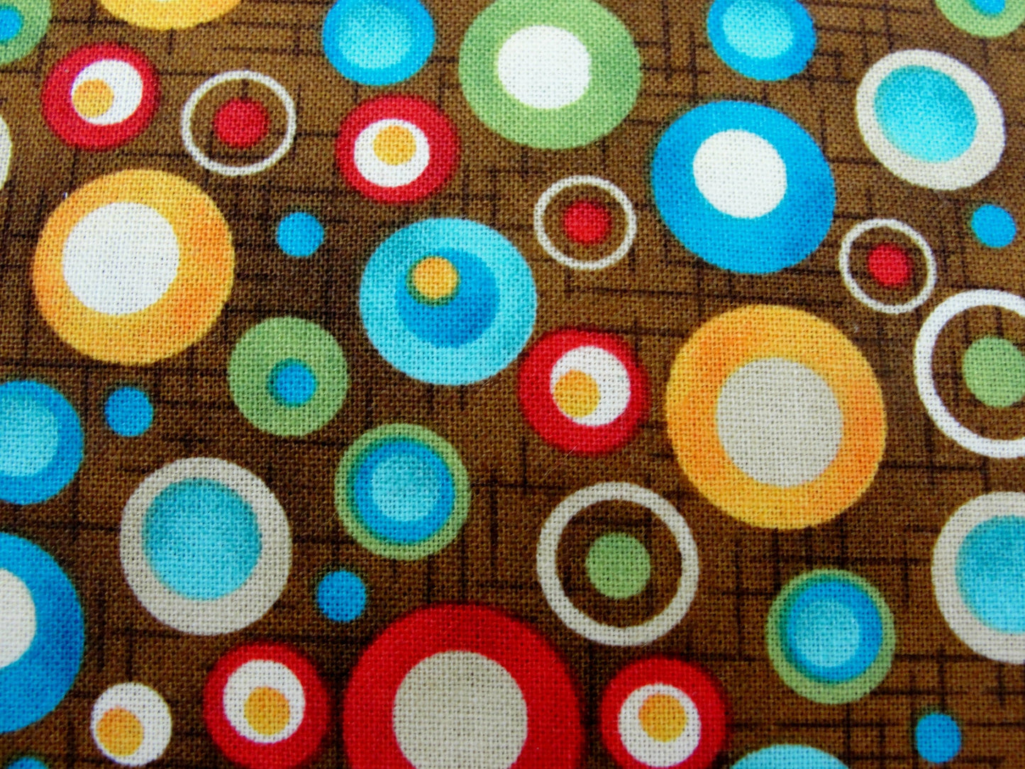 Doodle Days Calendar dots on brown fabric by Henry Glass yardage - Fabric - Craft Supply House