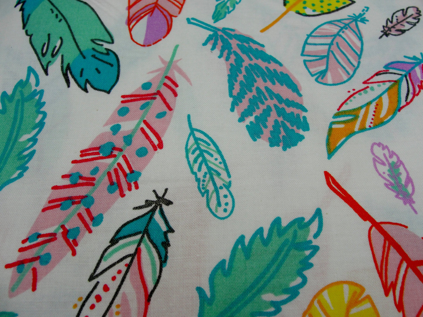 3 wishes feather pastel on white fabric yardage - Fabric - Craft Supply House