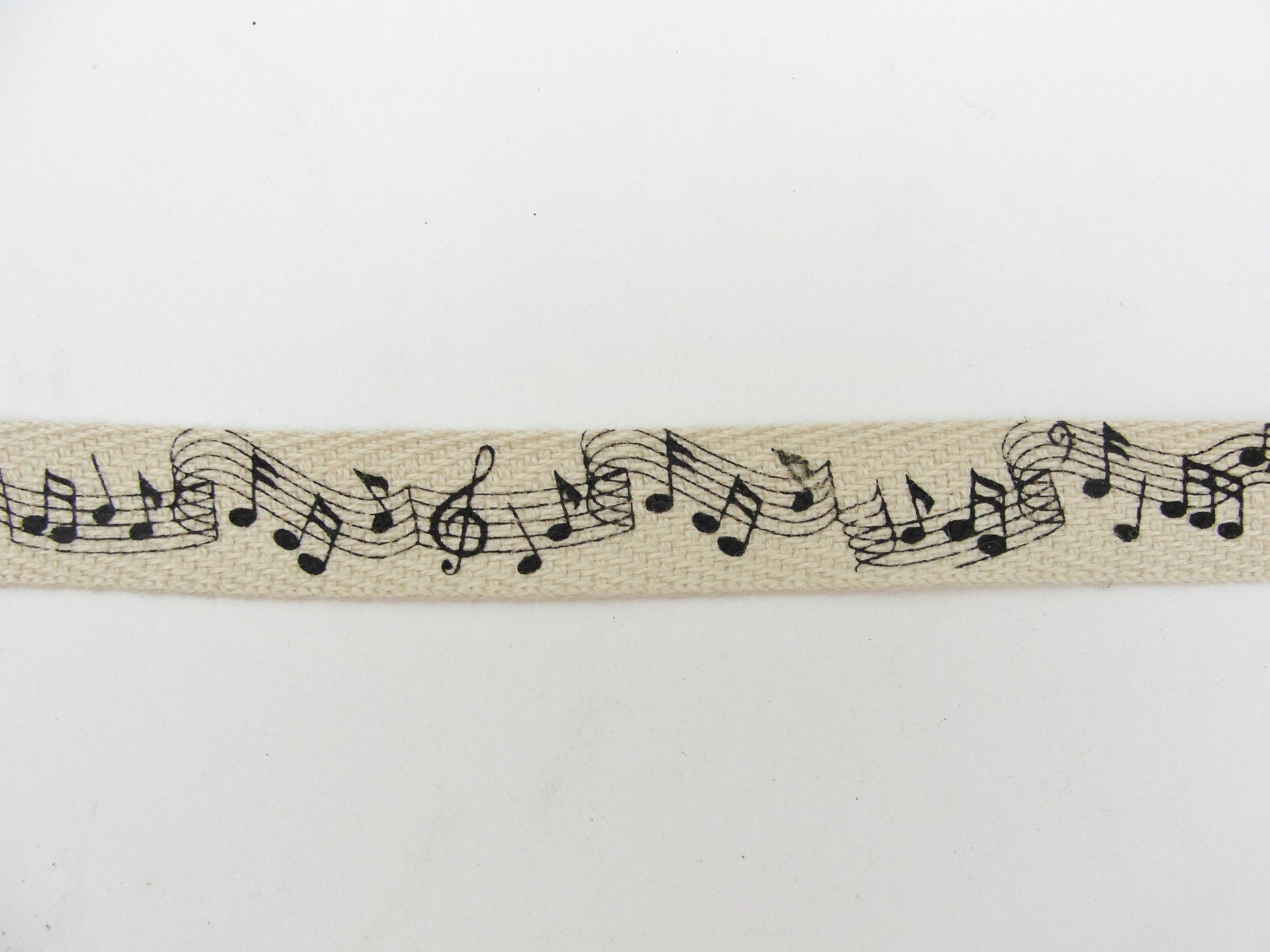 Music notes twill tape 3 yards on wooden spool - Mixed Media Art Supplies - Craft Supply House