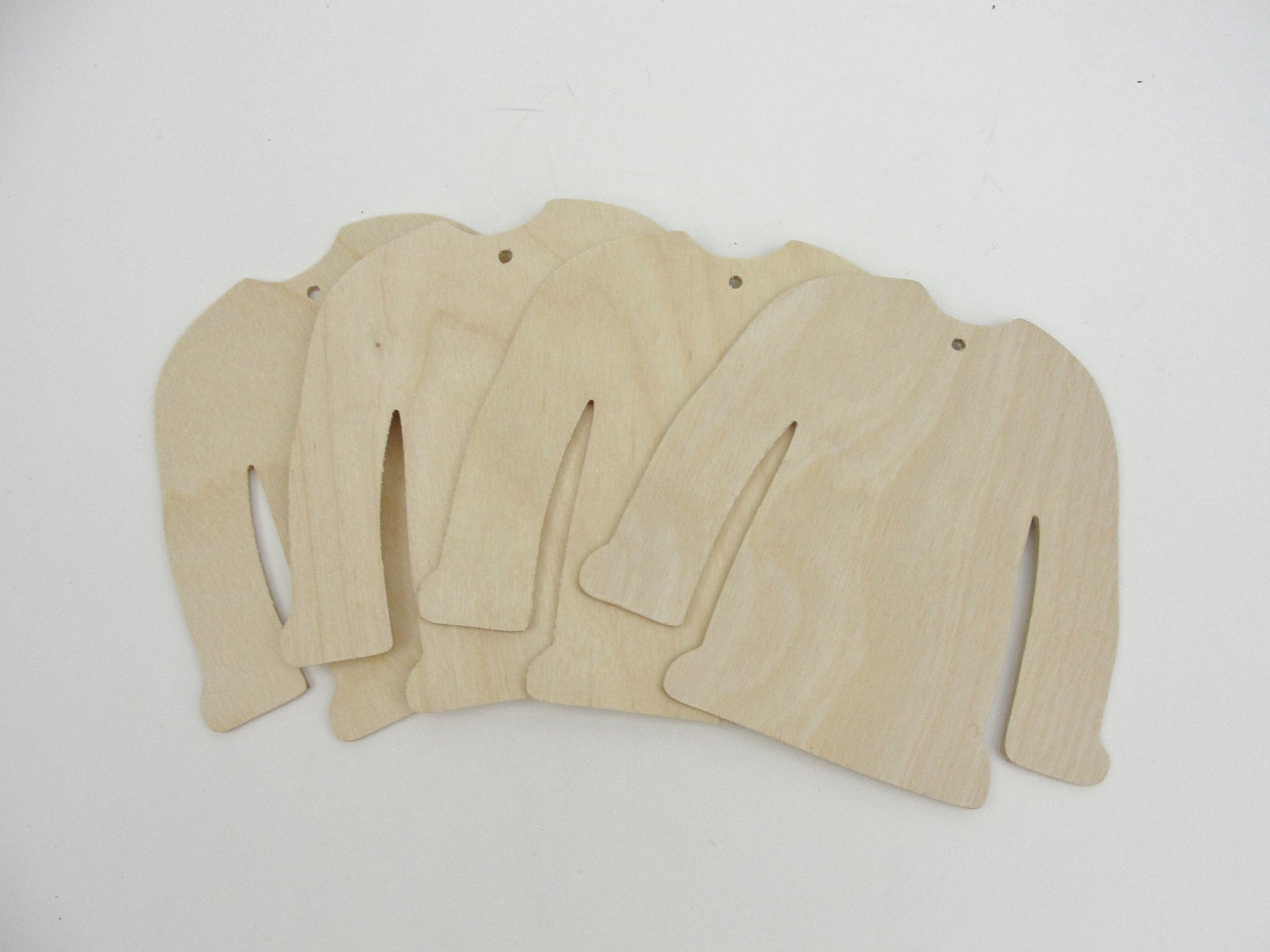 Ugly Christmas sweater ornament cutout set of 4 - Wood parts - Craft Supply House