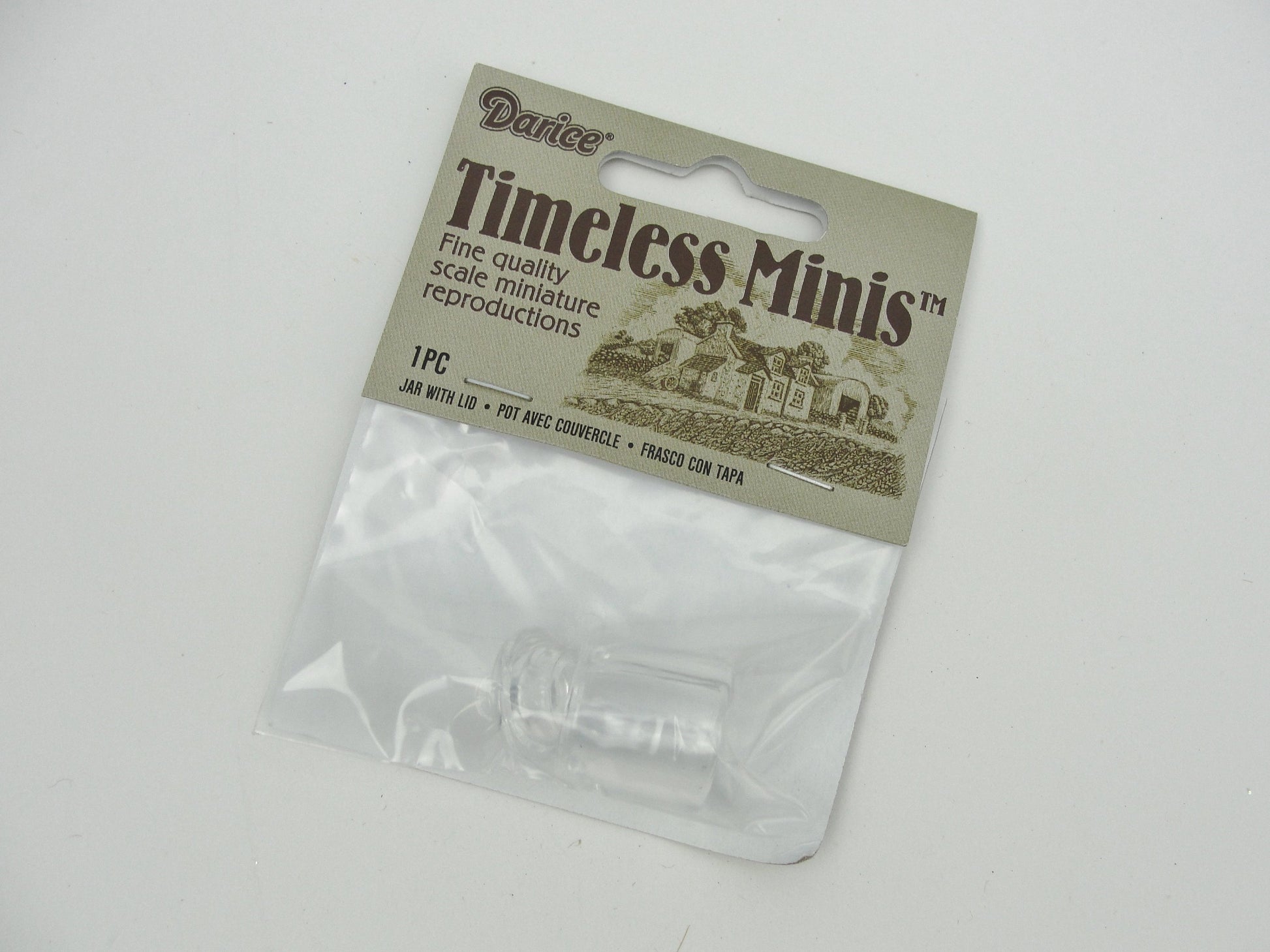 Miniature dollhouse clear canister, mini cookie jar - Miniatures - Craft Supply House