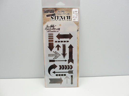 Tim Holtz Arrows layering stencil THS025 - Mixed Media Art Supplies - Craft Supply House