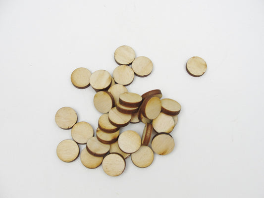Wooden Circles,  .5" disc (1/2") wood disk 1/8" thick choose your quantity
