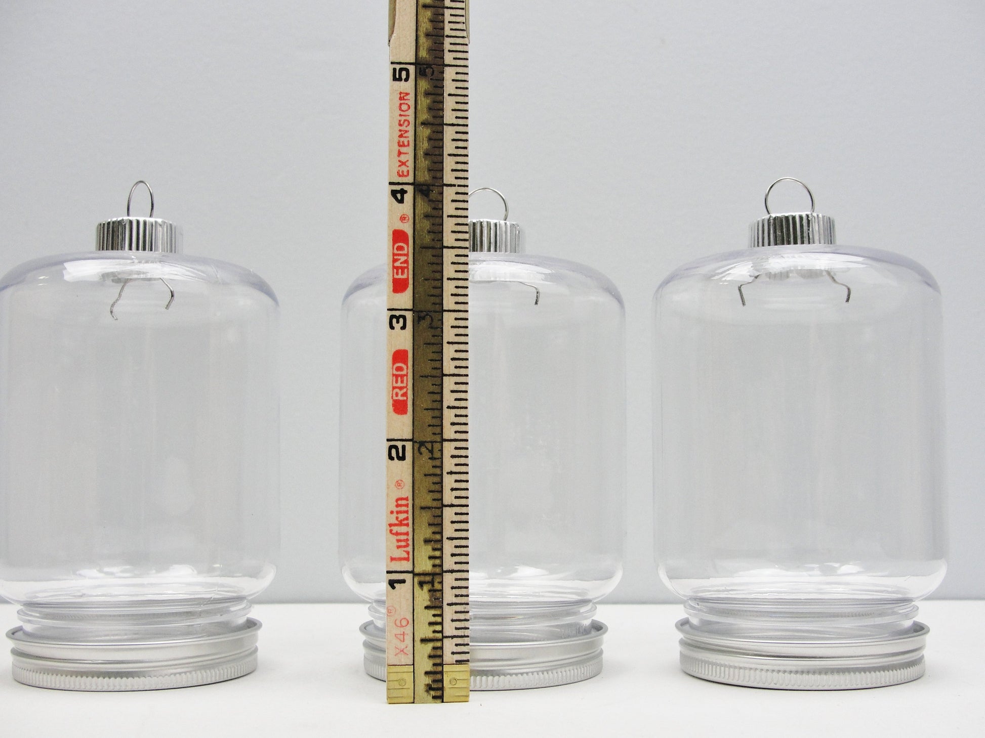 Plastic fillable mason jar shaped ornament diy set of 3 -  - Craft Supply House