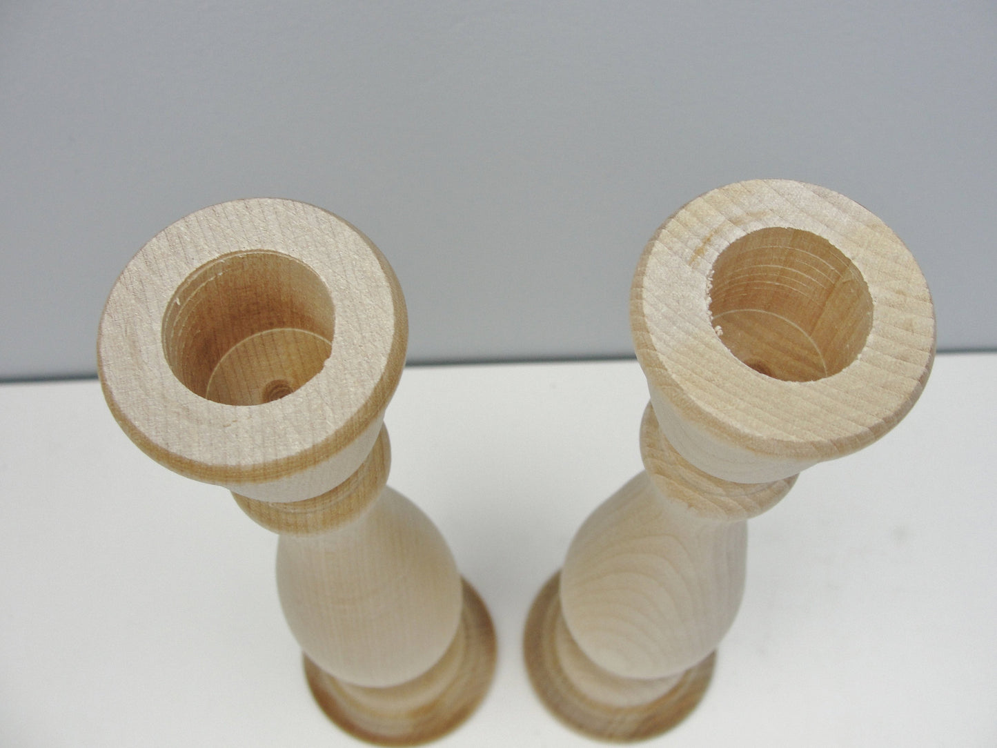 9 1/4" wood candle stick pair, candlestick pair, candle holders set of 2 - Wood parts - Craft Supply House