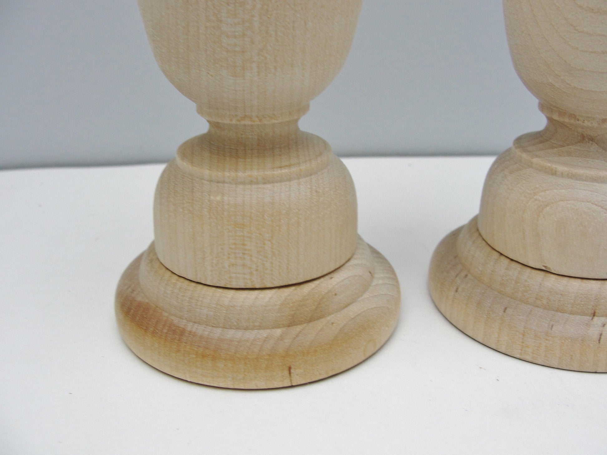 9 1/4" wood candle stick pair, candlestick pair, candle holders set of 2 - Wood parts - Craft Supply House