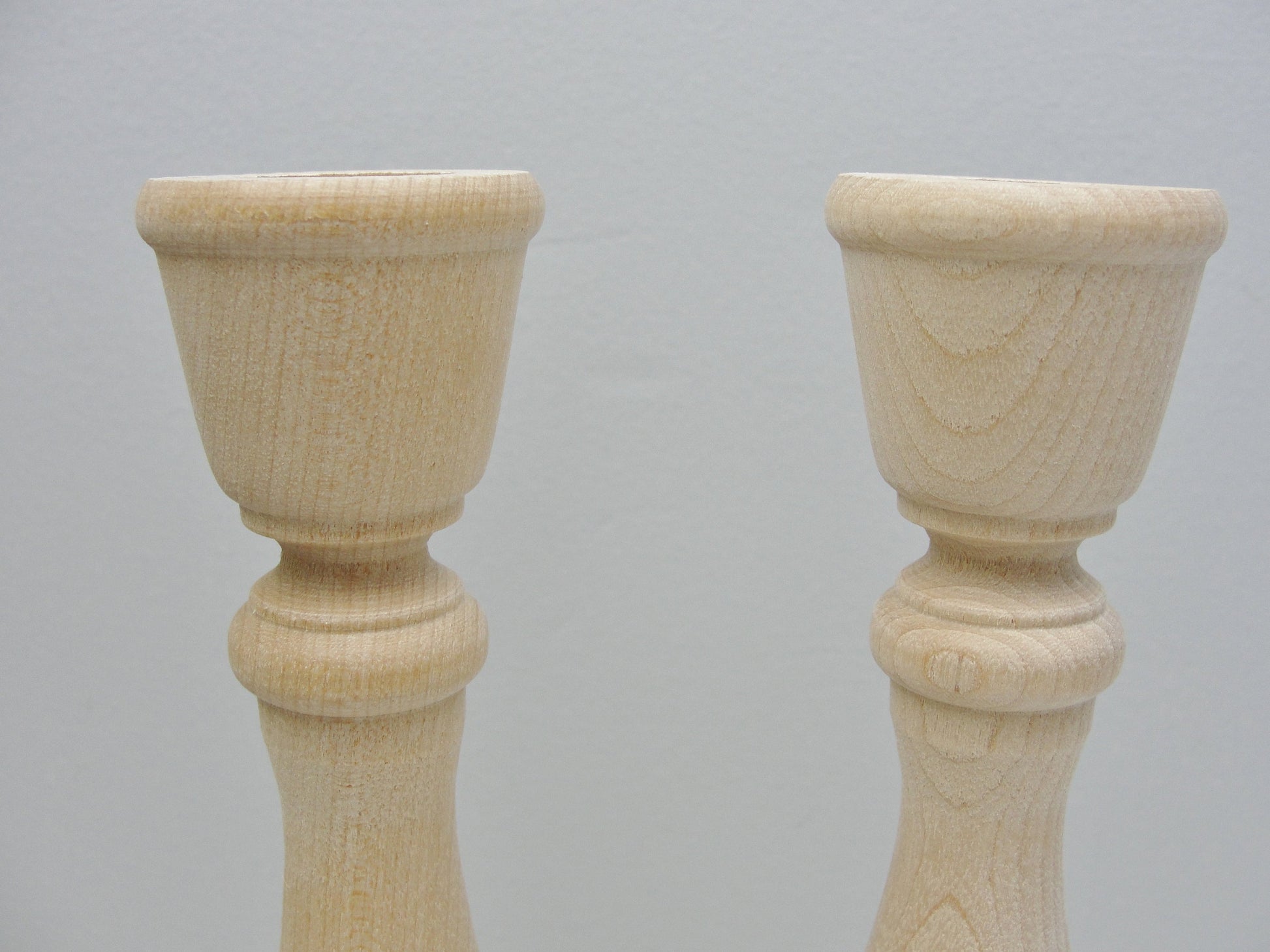 9 1/4" wood candle stick pair, candlestick pair, candle holders set of 2 - Wood parts - Craft Supply House