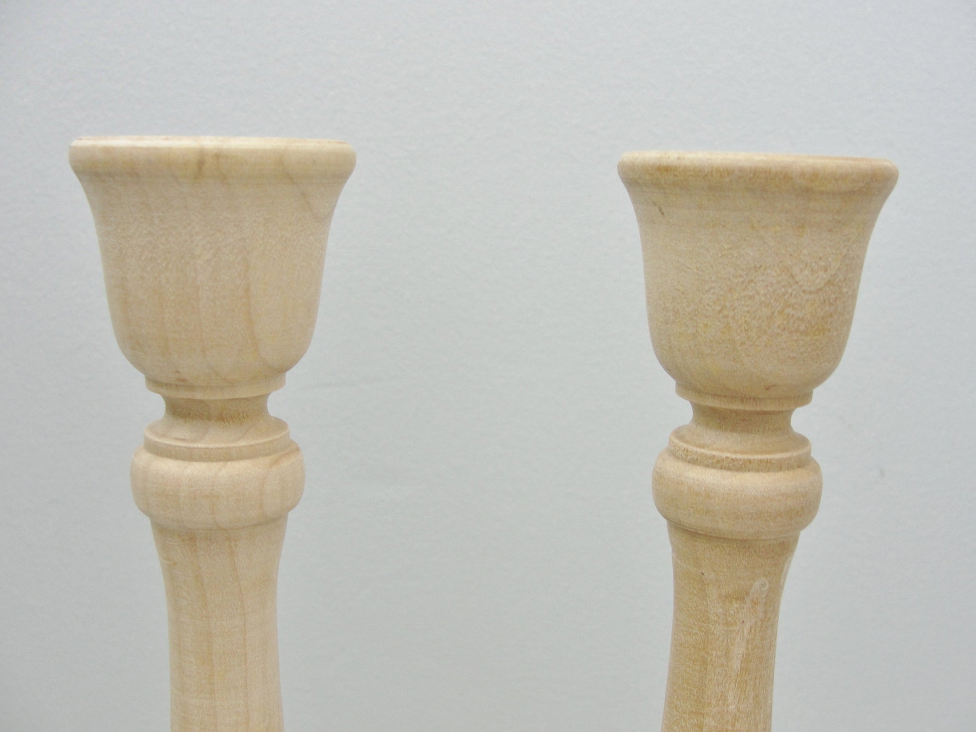 11" wood candle sticks set of 2 - Wood parts - Craft Supply House