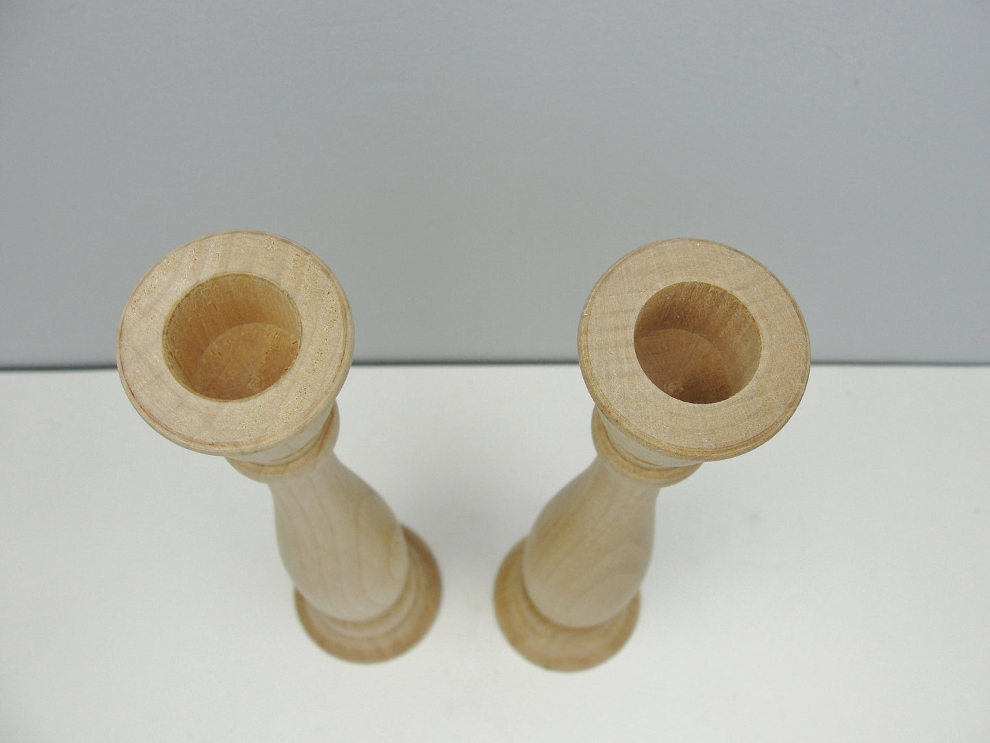 11" wood candle sticks set of 2 - Wood parts - Craft Supply House