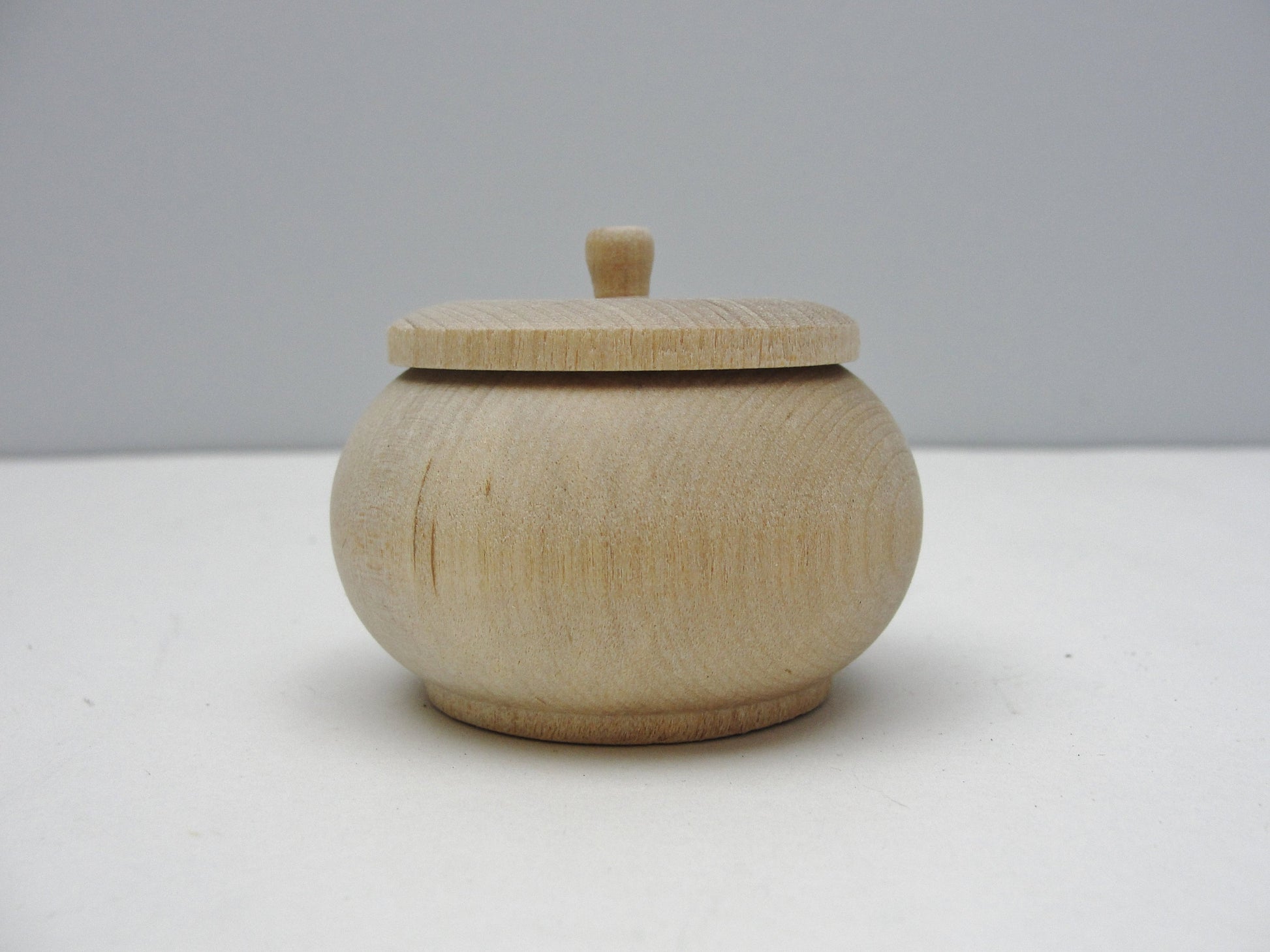 Wood vanity jar, unfinished wooden jar, trinket box - Wood parts - Craft Supply House