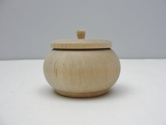Wood vanity jar, unfinished wooden jar, trinket box - Wood parts - Craft Supply House
