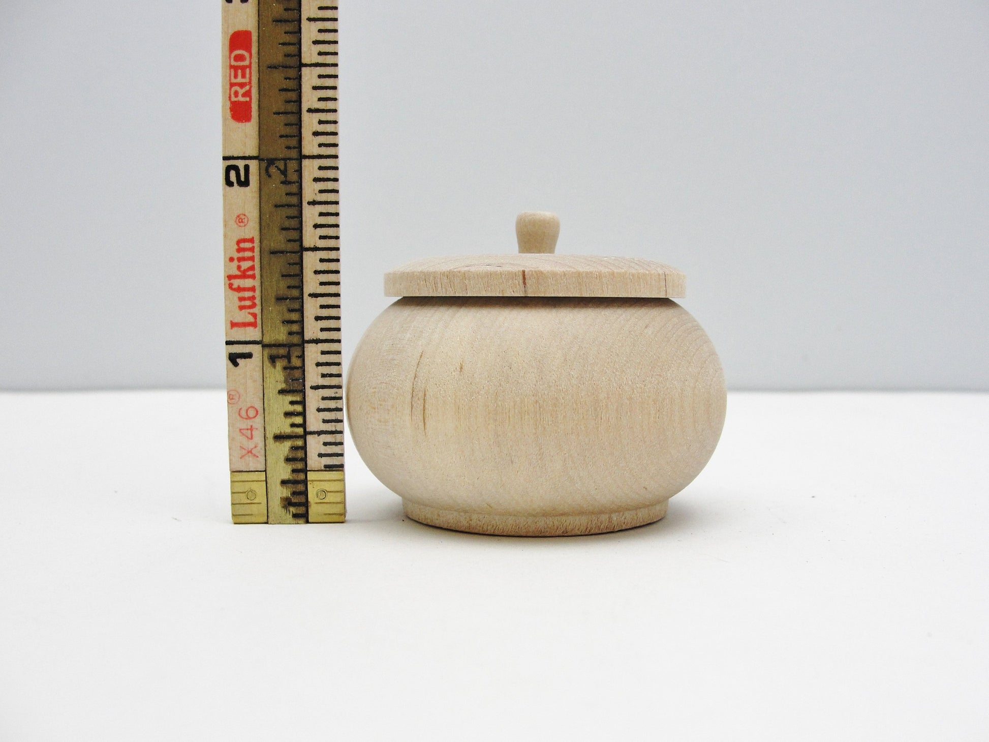 Wood vanity jar, unfinished wooden jar, trinket box - Wood parts - Craft Supply House