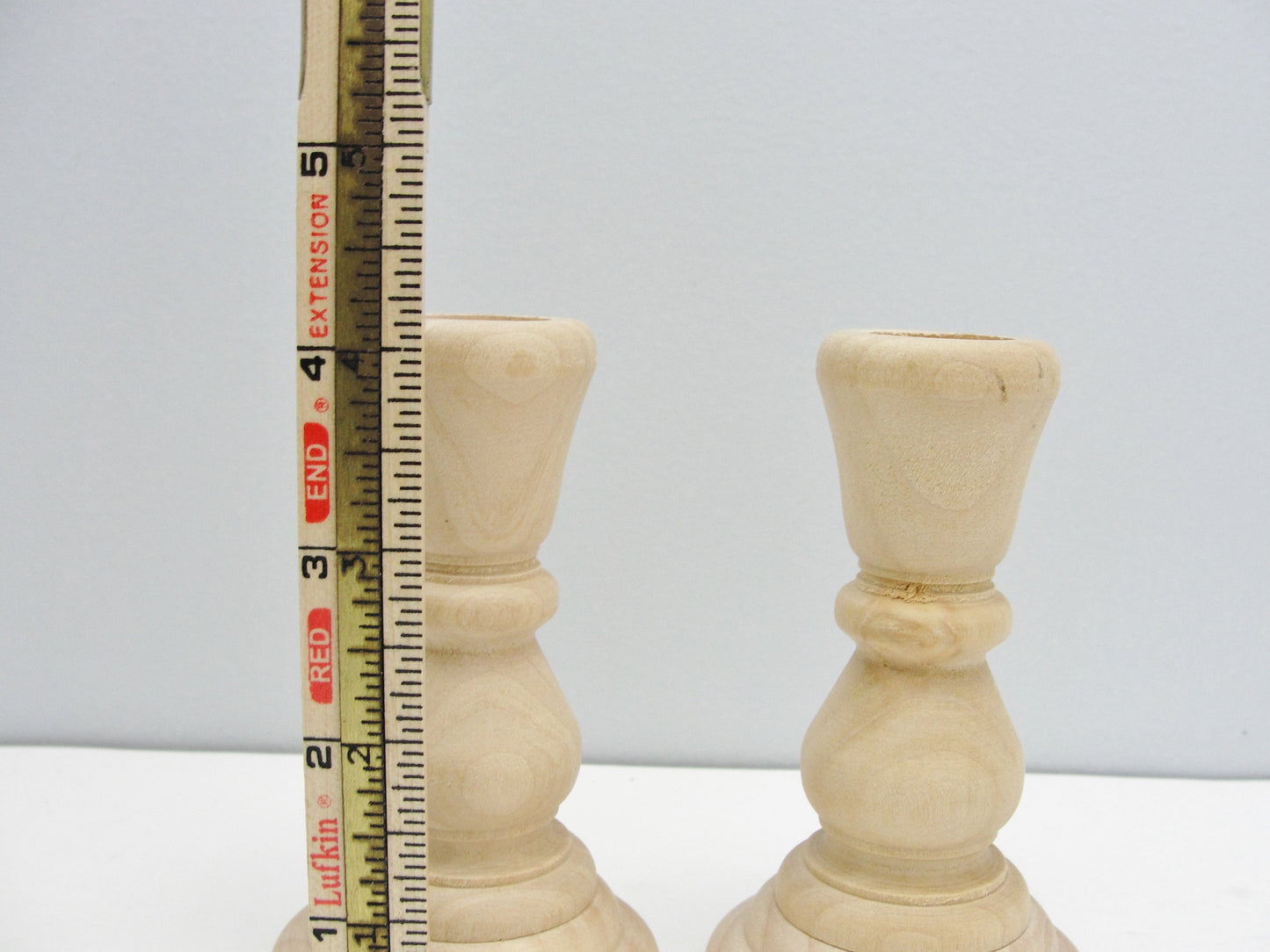 4 inch wood candle stick pair, candlestick pair, candle holders set of 2 - Wood parts - Craft Supply House