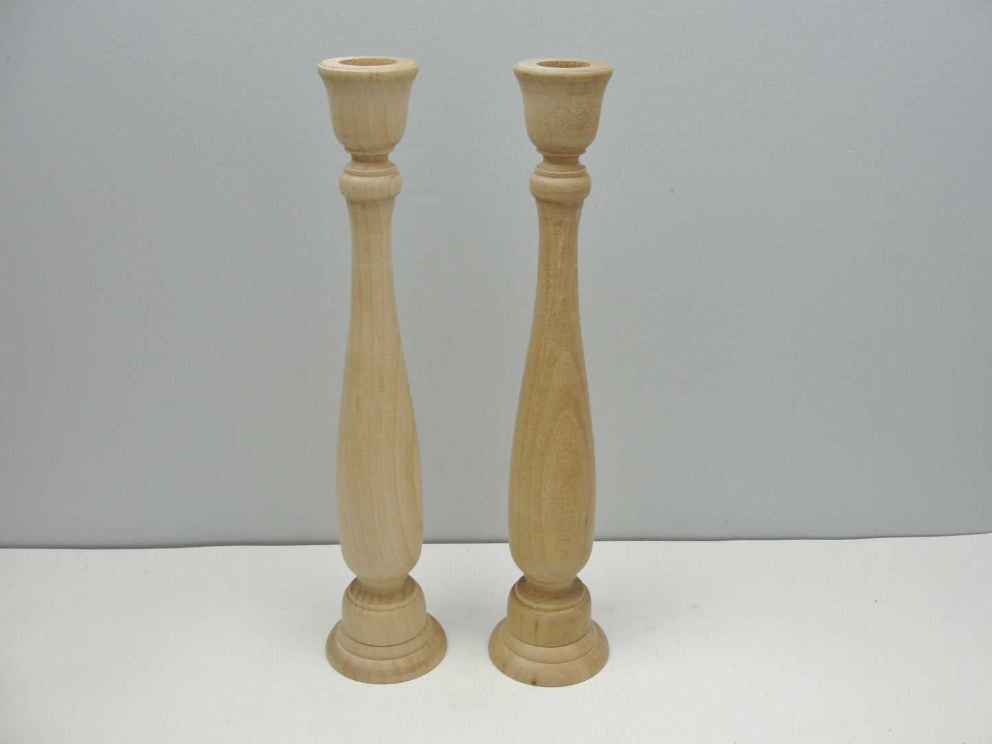 11" wood candle sticks set of 2 - Wood parts - Craft Supply House