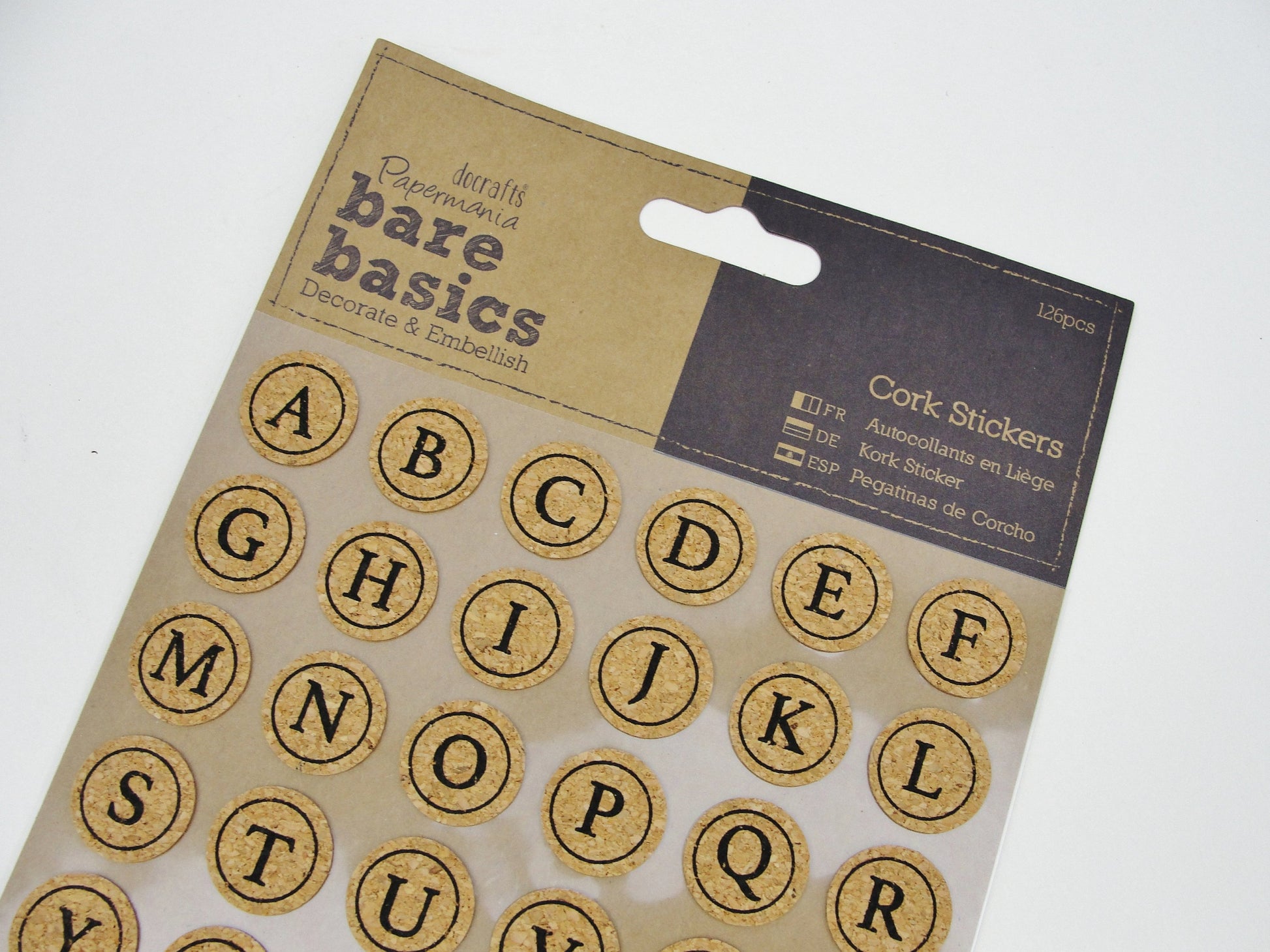 Cork alphabet stickers - Mixed Media Art Supplies - Craft Supply House