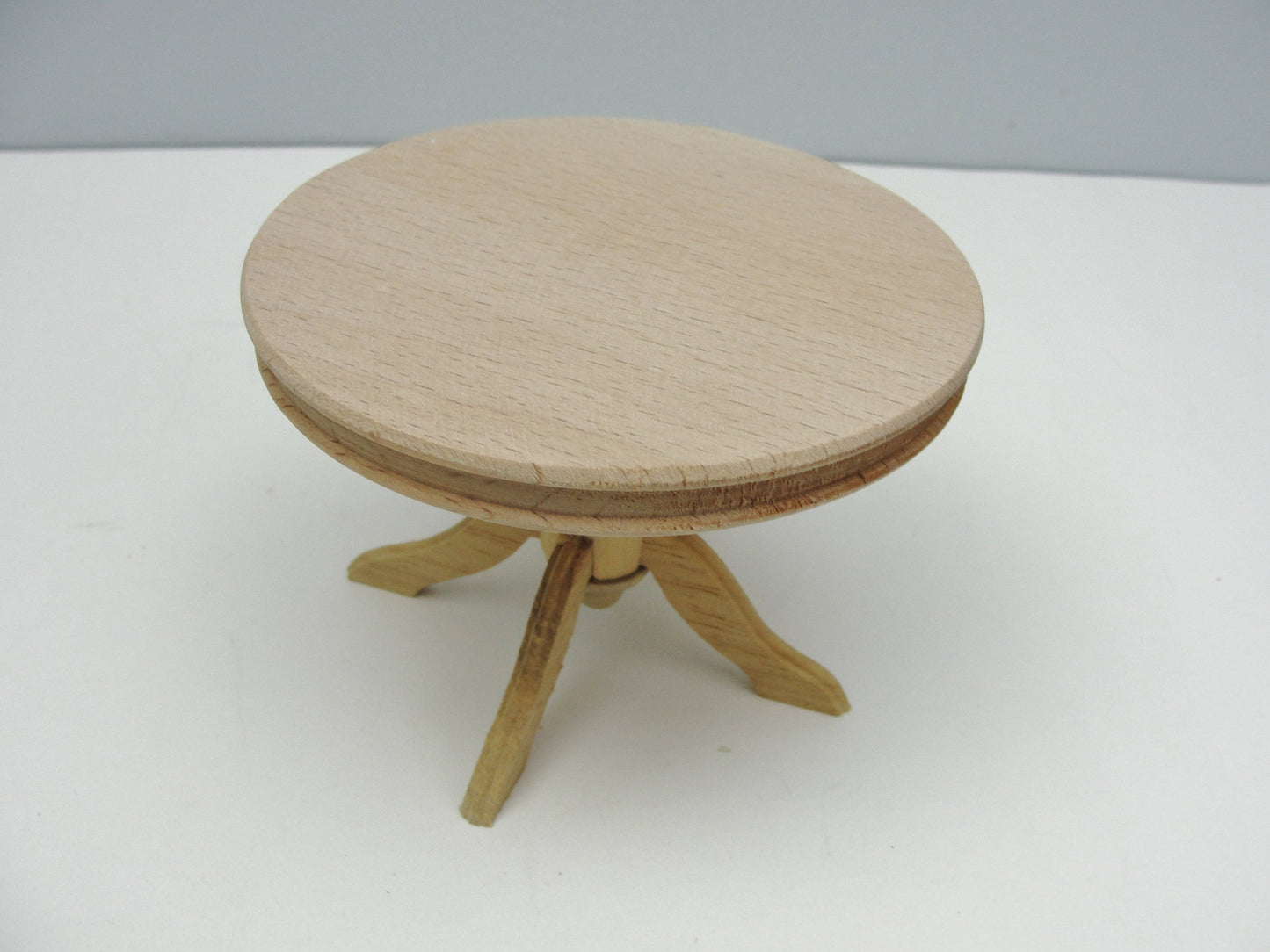 Dollhouse furniture miniature round oak pedestal table - Miniatures - Craft Supply House