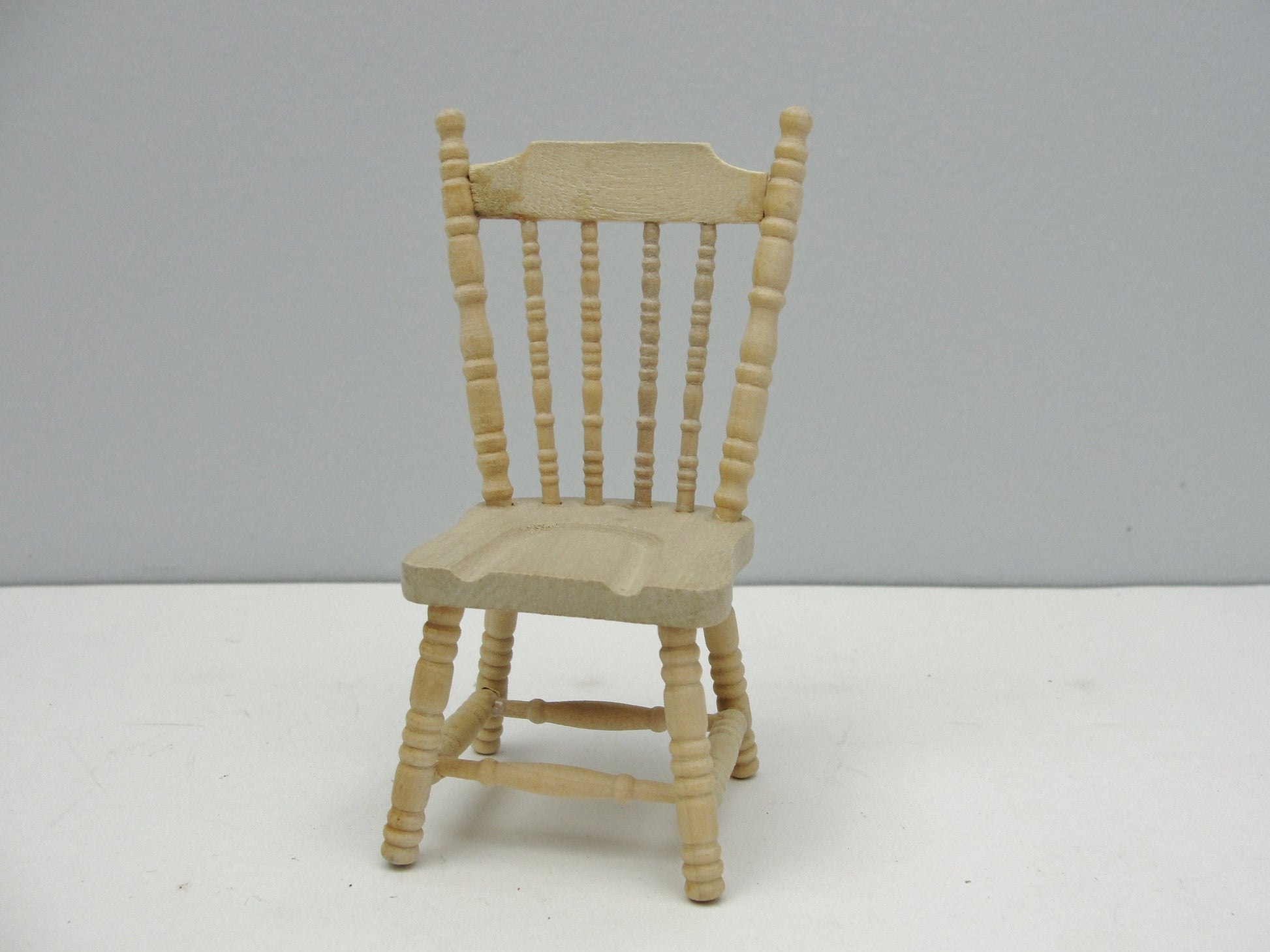 Wooden Straight-Back Doll Chair w/curved back-8 inches tall Total