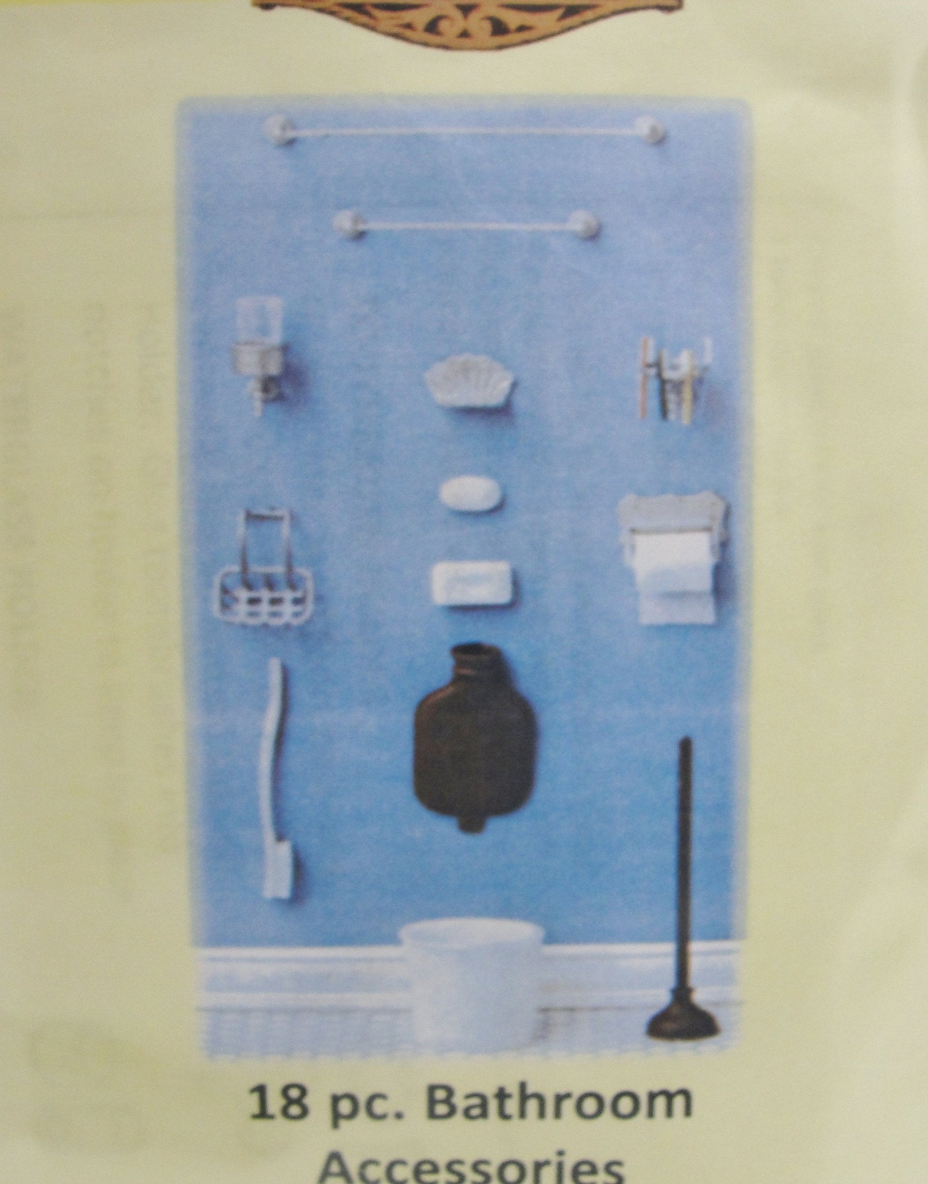 Miniature dollhouse bathroom accessories kit - Miniatures - Craft Supply House