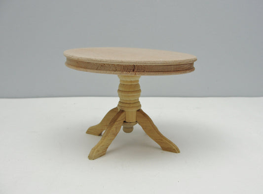 Dollhouse furniture miniature round oak pedestal table - Miniatures - Craft Supply House