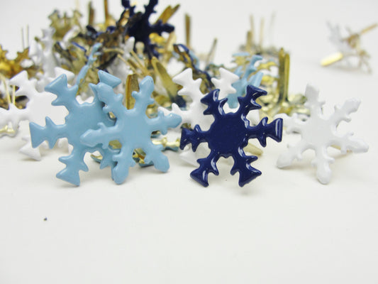 Snowflake brads pick your color collection (winter or pearl)
