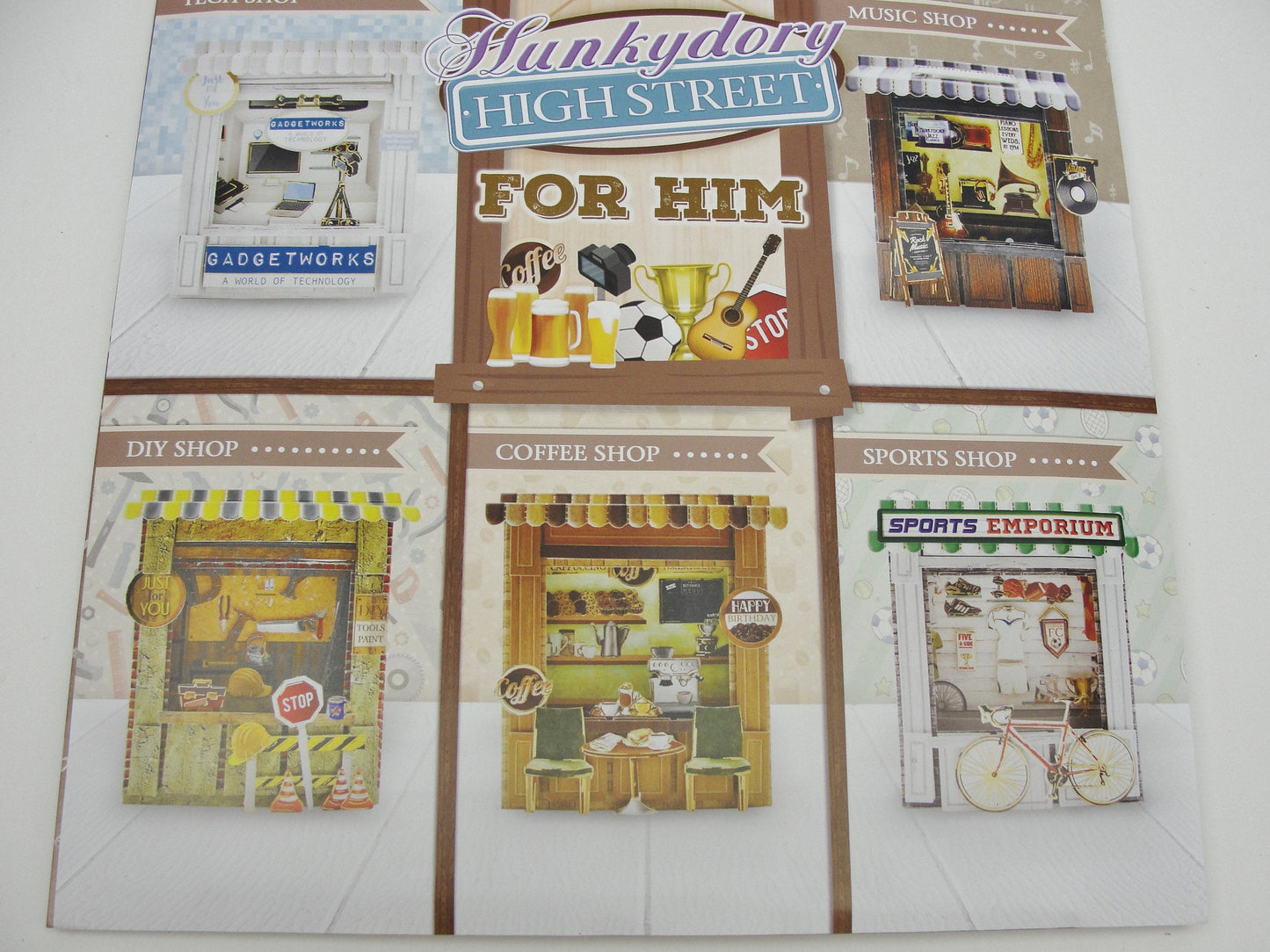 Hunkydory Highstreet for Him card making kit makes 8 cards - Mixed Media Art Supplies - Craft Supply House