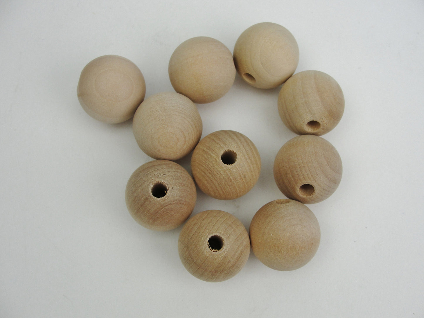 Large wood bead 1" 25mm wooden bead choose hole size set of 10