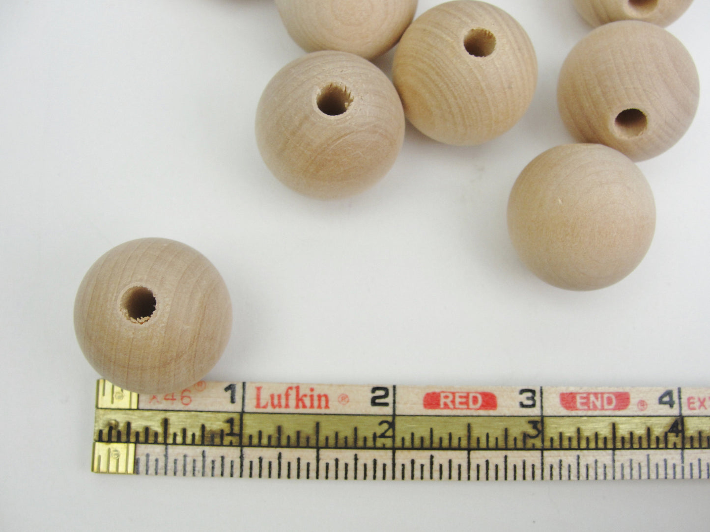 Large wood bead 1" 25mm wooden bead choose hole size set of 10