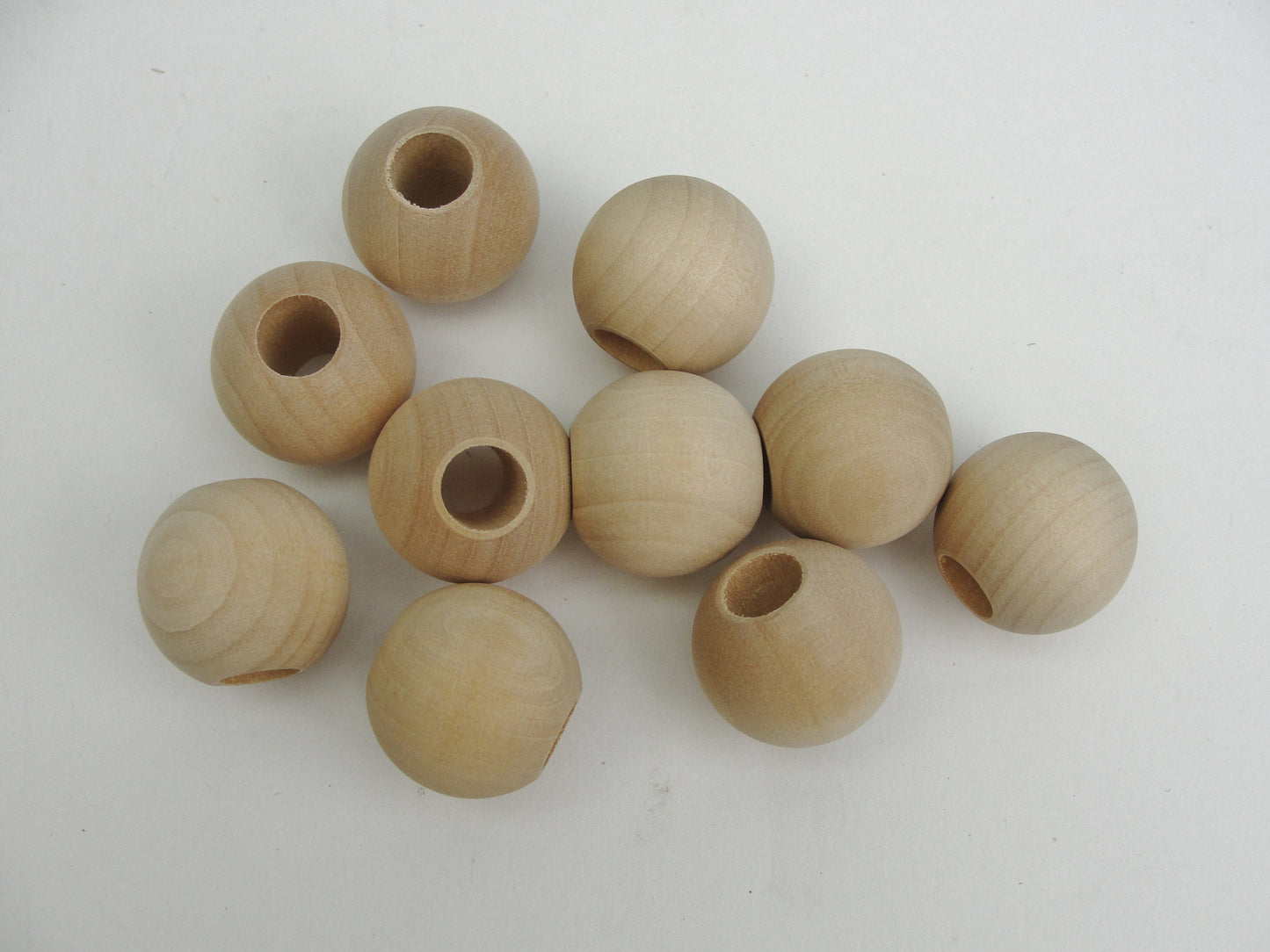 Large wood bead 1" 25mm wooden bead choose hole size set of 10