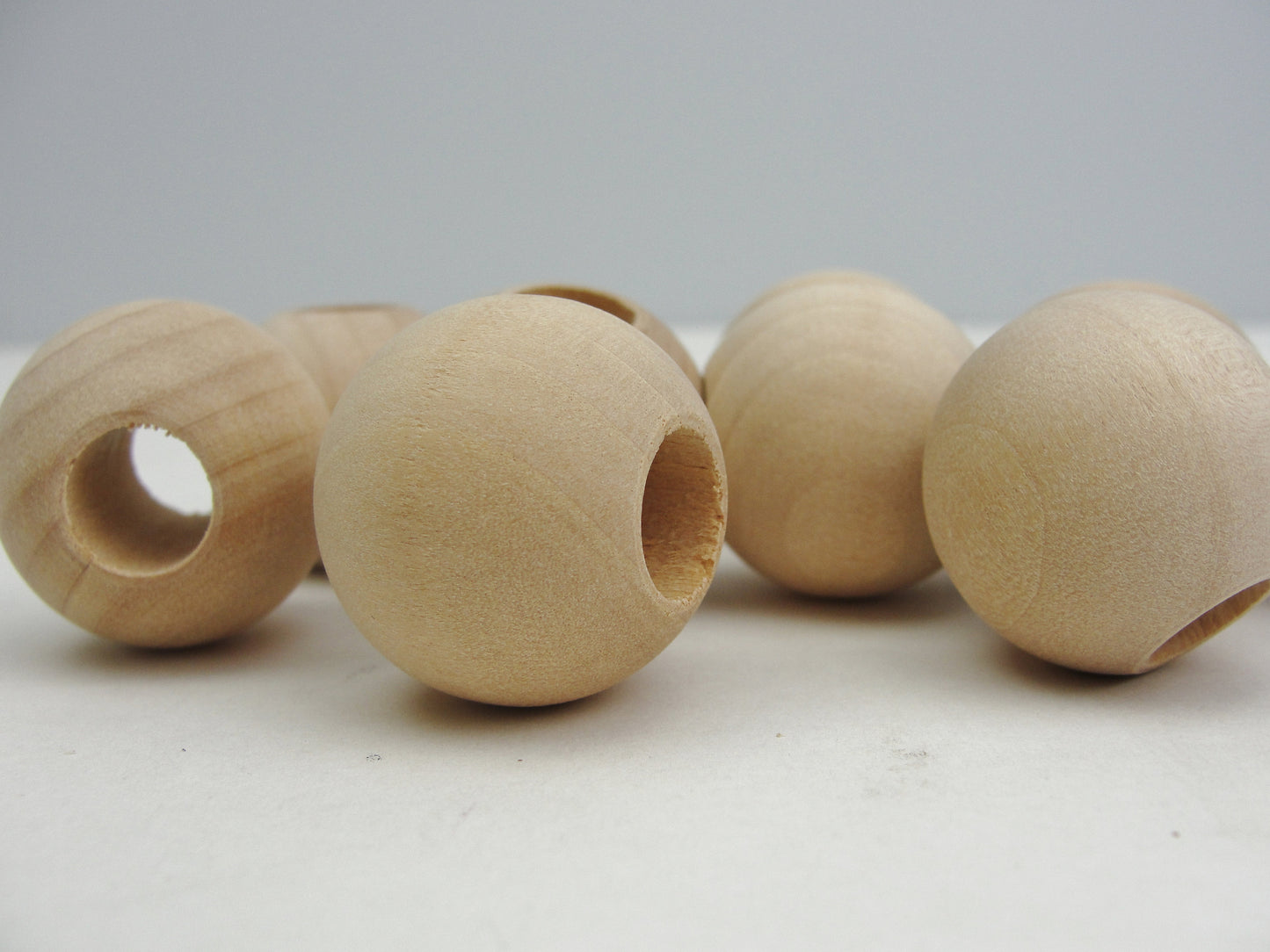 Large wood bead 1" 25mm wooden bead choose hole size set of 10