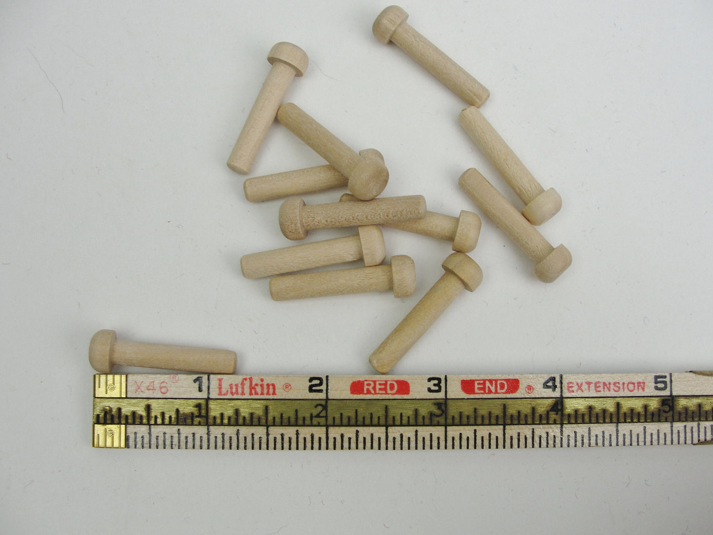 Short wooden peg 1 1/4" toy axle unfinished DIY set of 12