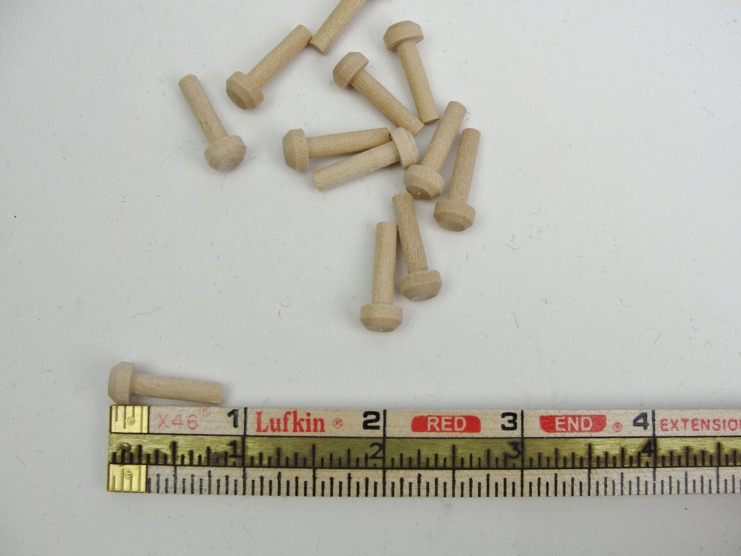 Tiny wooden peg 13/16" toy axle unfinished DIY set of 12