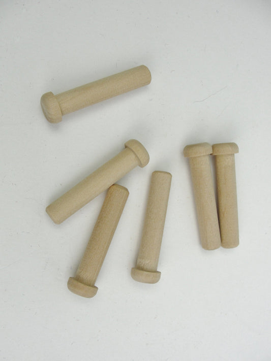 Large wooden peg 1 13/16", toy axle, unfinished DIY set of 6