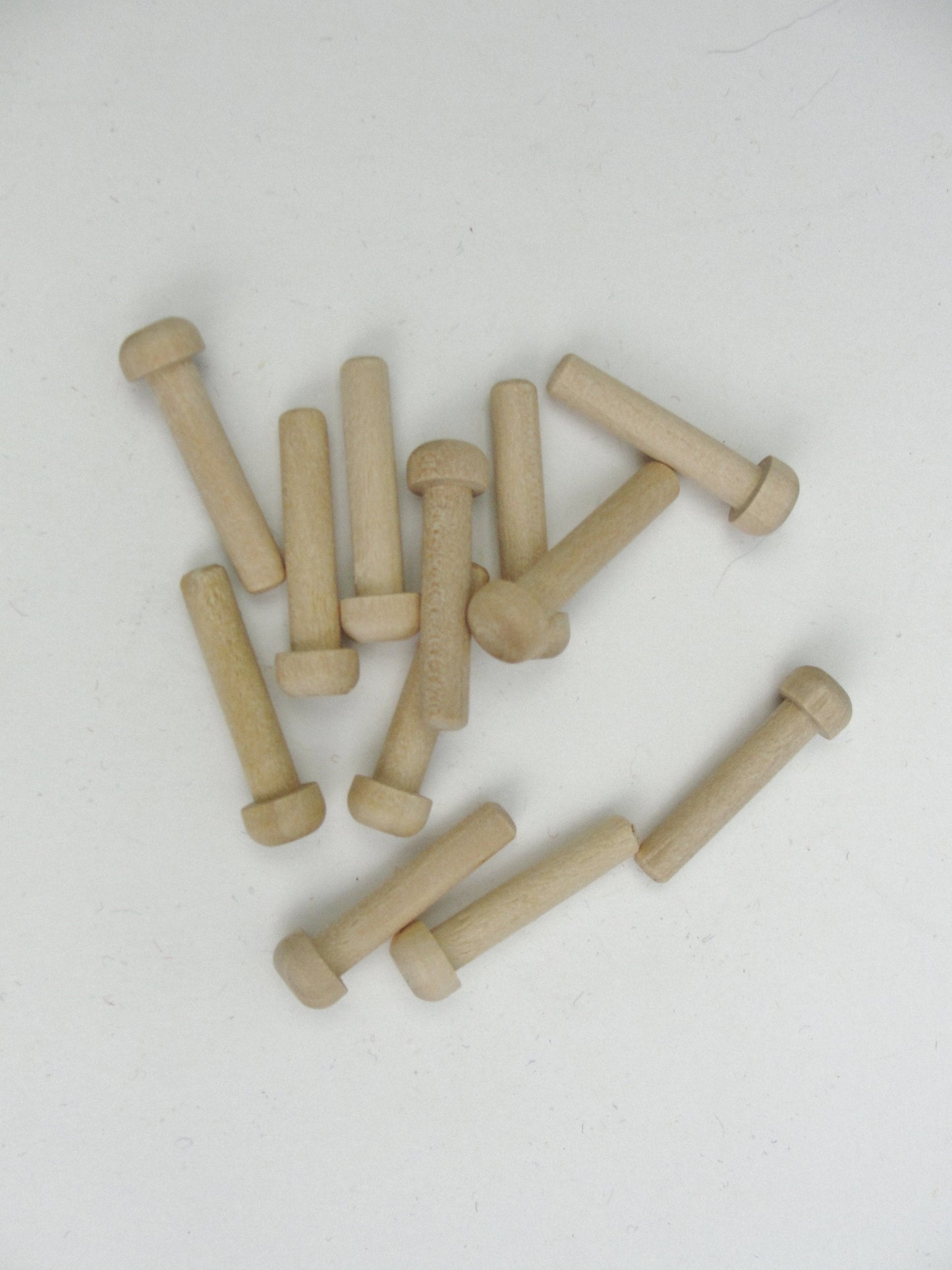 Short wooden peg 1 1/4" toy axle unfinished DIY set of 12