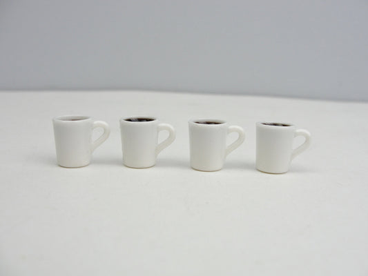 Dollhouse miniature coffee mugs (filled) set of 4