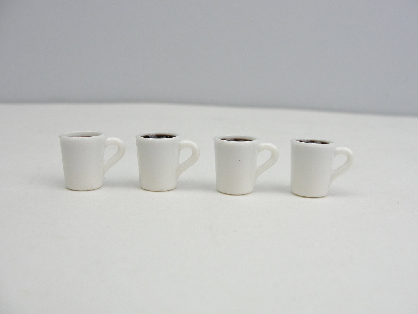 Dollhouse miniature coffee mugs (filled) set of 4