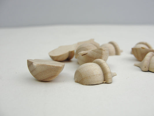 Split wooden acorns life size set of 10 Unfinished DIY