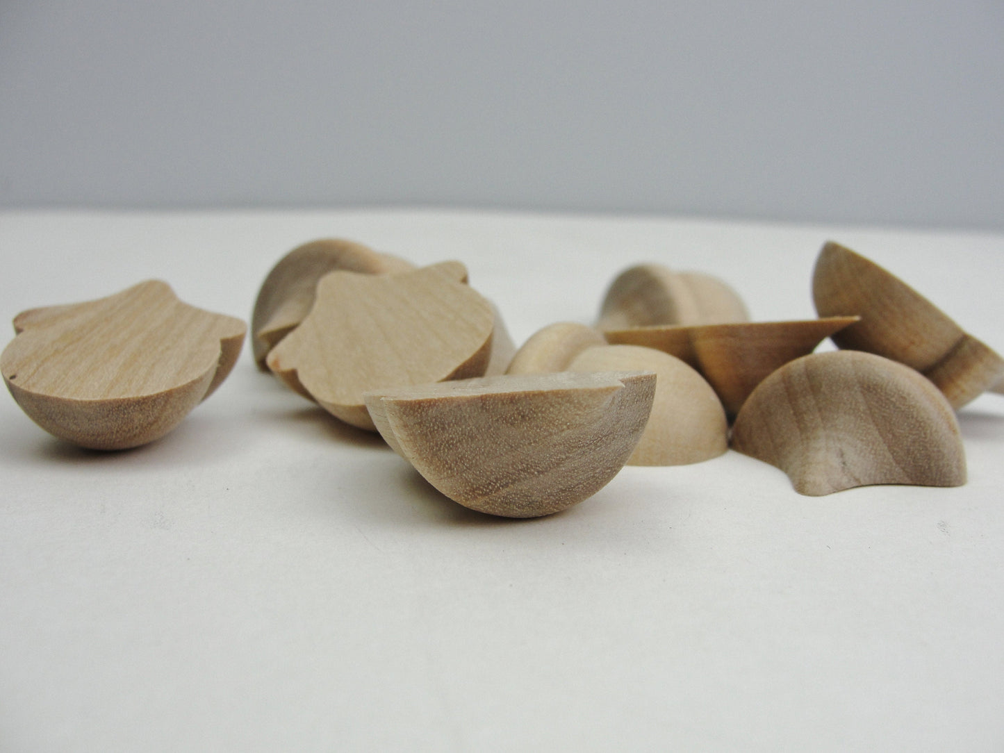 Split wooden acorns life size set of 10 Unfinished DIY