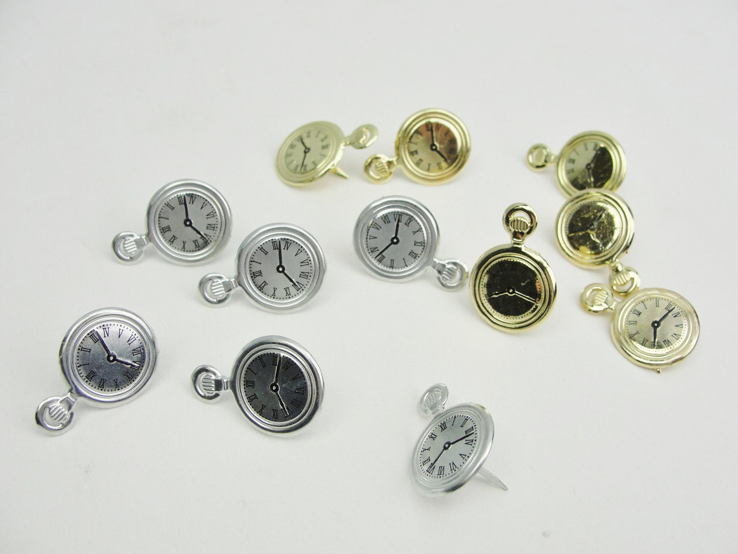 Steampunk theme brads paper fasteners choose pocket watch, gears, eye glasses, compass, wizard