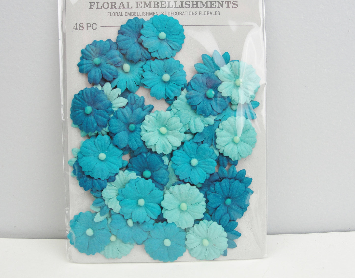 Fabric floral flower embellishments for cards or mixed media art