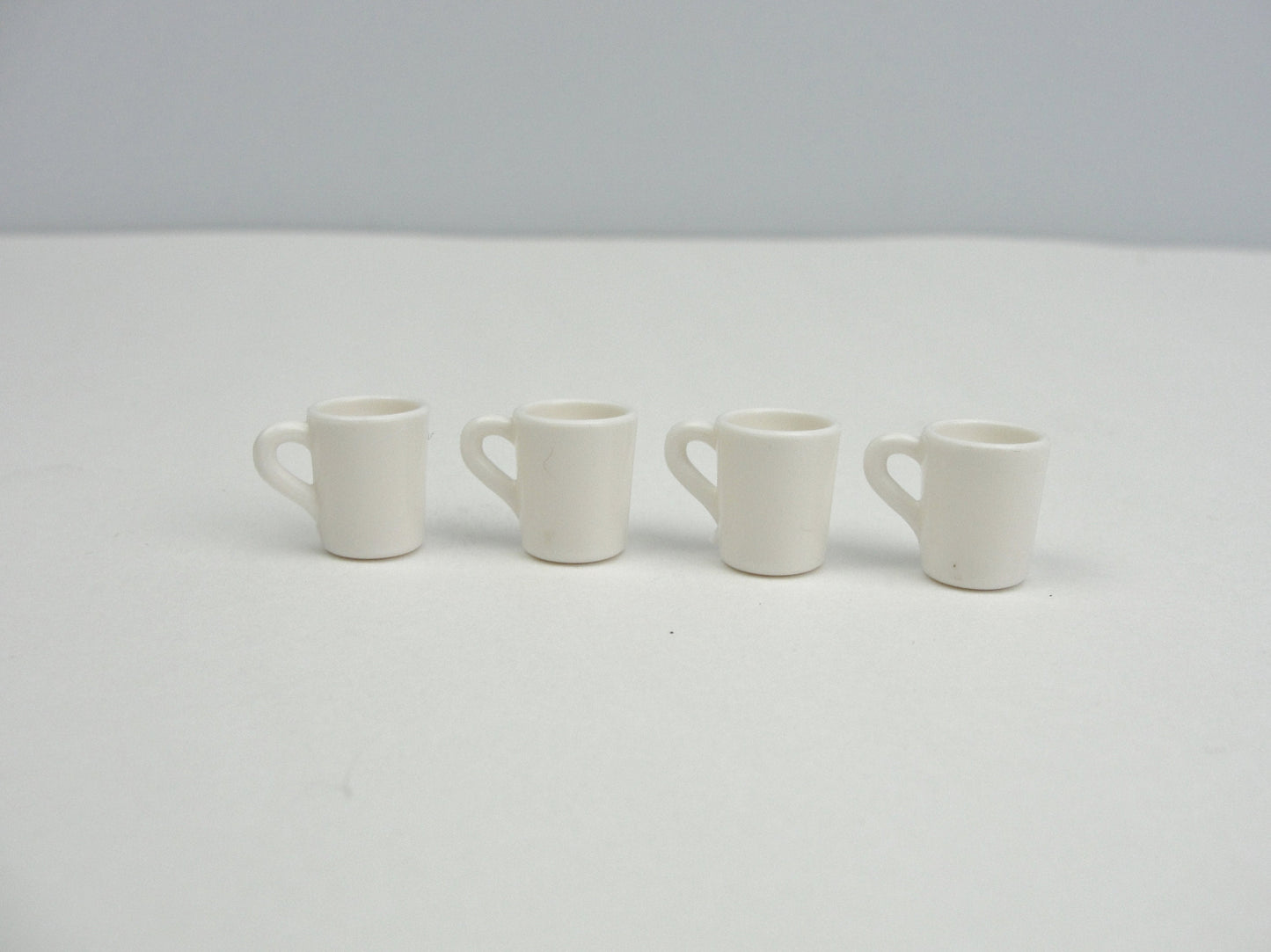 Dollhouse miniature white mugs (empty) set of 4