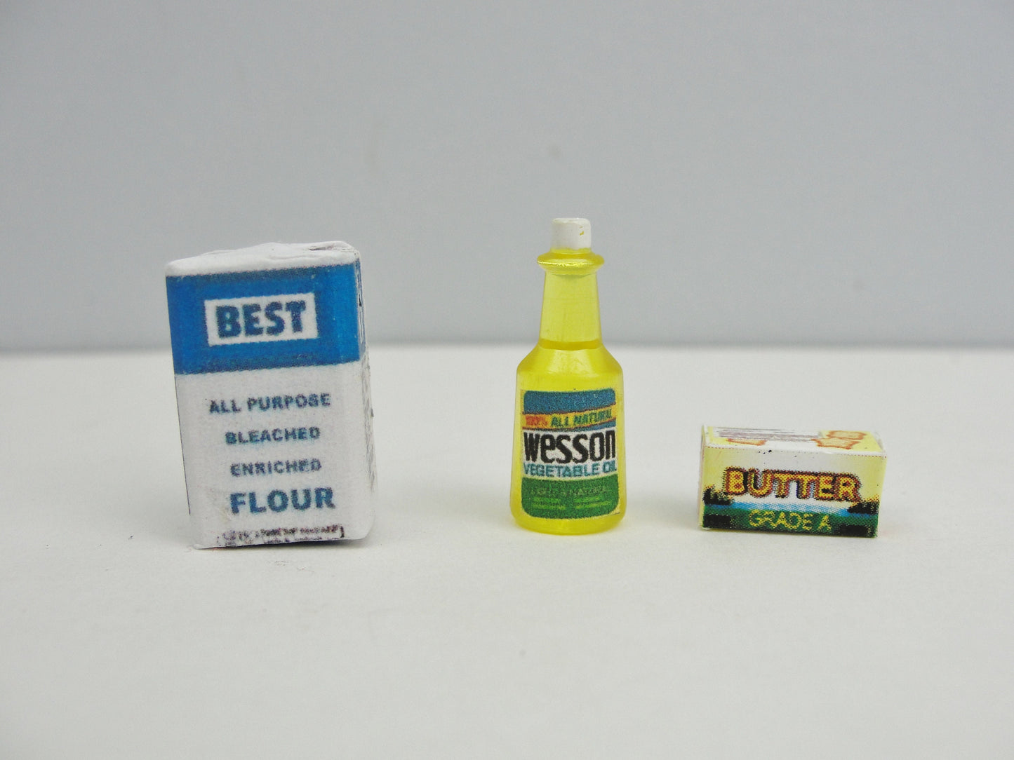 Dollhouse miniature baking supplies choose oil, flour or butter