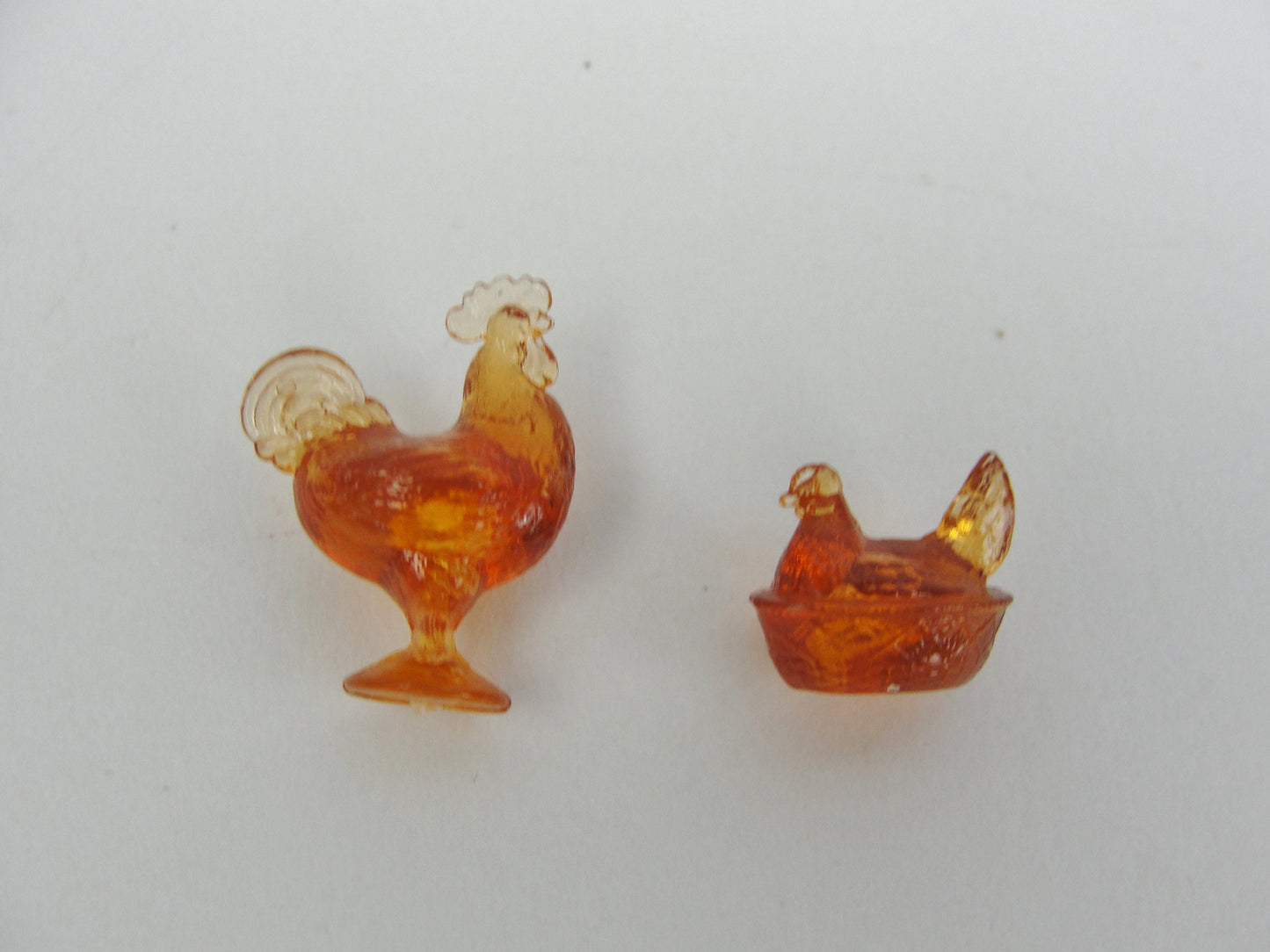 Dollhouse miniature rooster and hen set choose your color