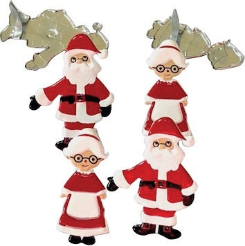Christmas and Holiday brads paper fastener Santa, Elf, Snowman, Gingerbread, Candy cane, Holly, Nutcracker